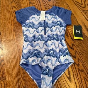 Under Armour Kids' Blue and White Wave Rashguard
